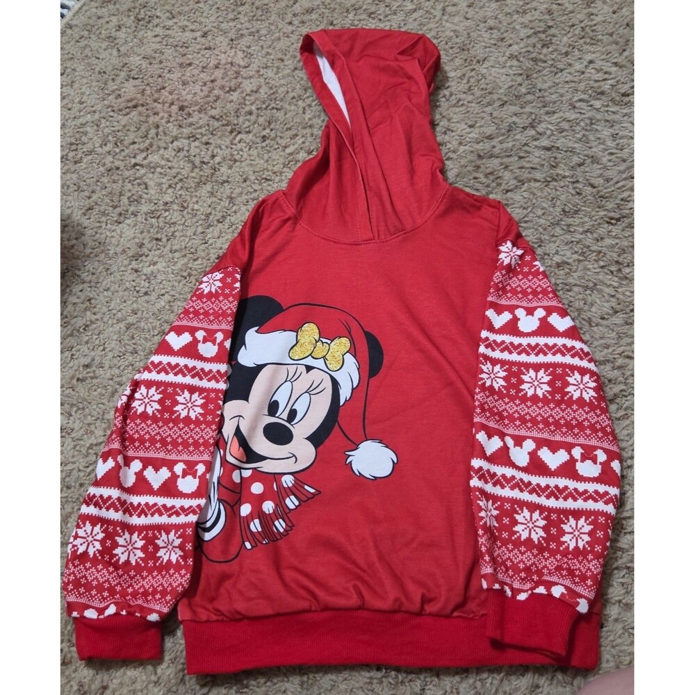 Girls Minnie Mouse Christmas Hoodie